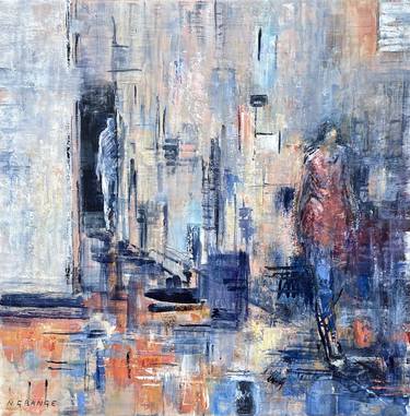 Original Abstract Expressionism Cities Paintings by nathalie grange