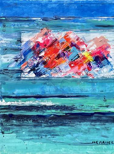 Original Abstract Expressionism Boat Paintings by nathalie grange