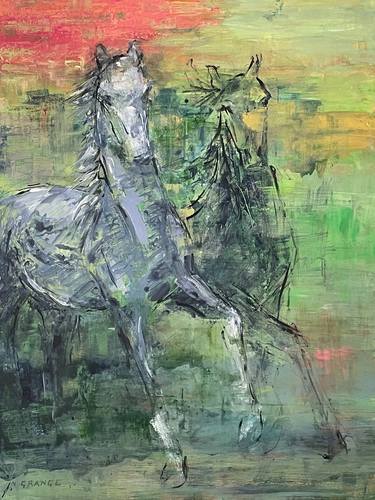 Original Abstract Expressionism Horse Paintings by nathalie grange