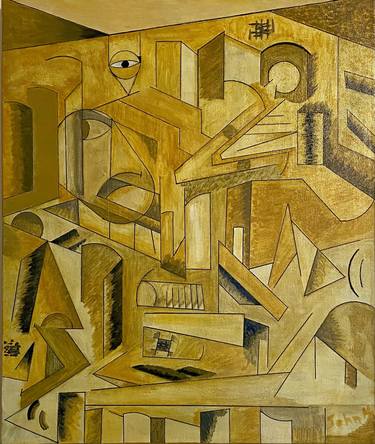 Original Cubism Abstract Paintings by John Hantoumakos