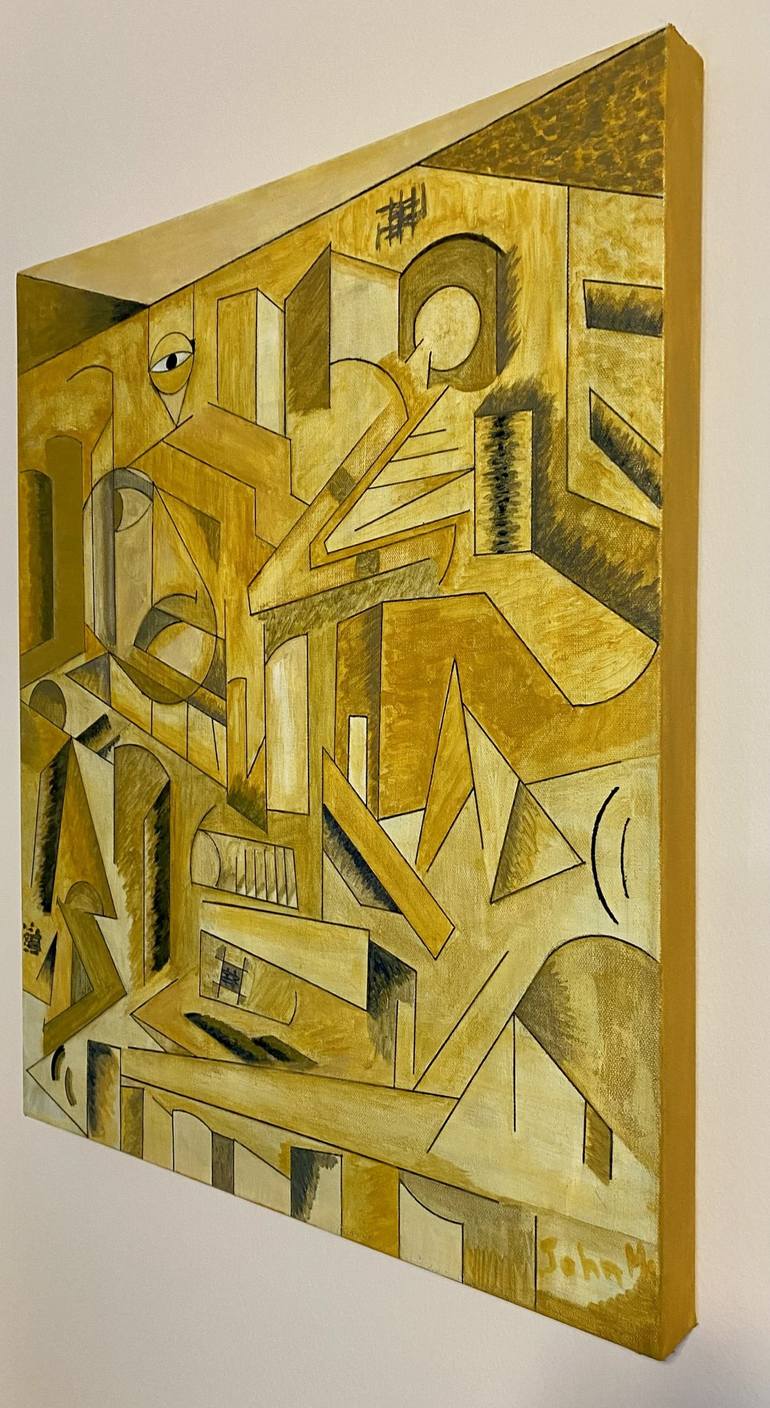 Original Cubism Abstract Painting by John Hantoumakos