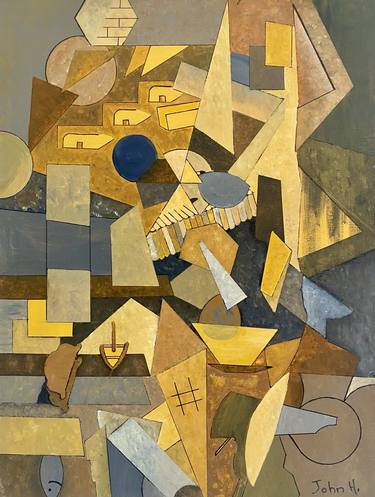 Original Cubism Abstract Paintings by John Hantoumakos