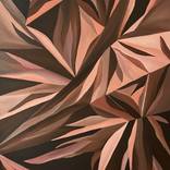 Warm Coral Botanical Geometry by Tara Cunniffe