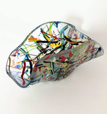 "Pick Up Sticks" Multi Color Organic Shaped Glass Vessel thumb