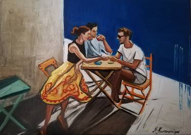 Original Figurative People Paintings by Marina Koutsospyrou