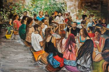 Print of People Paintings by Marina Koutsospyrou