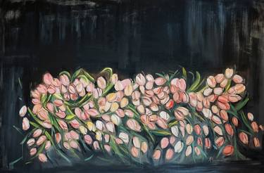 Original Abstract Expressionism Floral Paintings by Marina Koutsospyrou