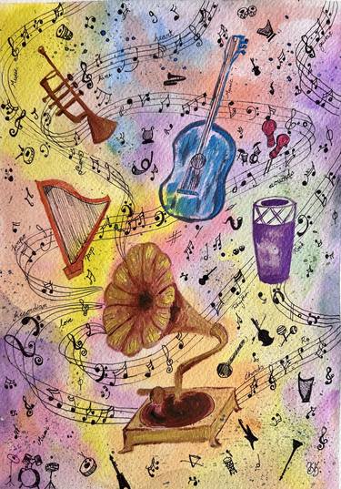 Print of Abstract Music Paintings by Keerti Kailas