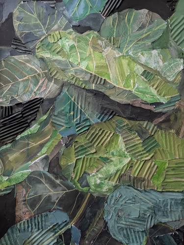Original Cubism Botanic Mixed Media by Hannah Weatherhead