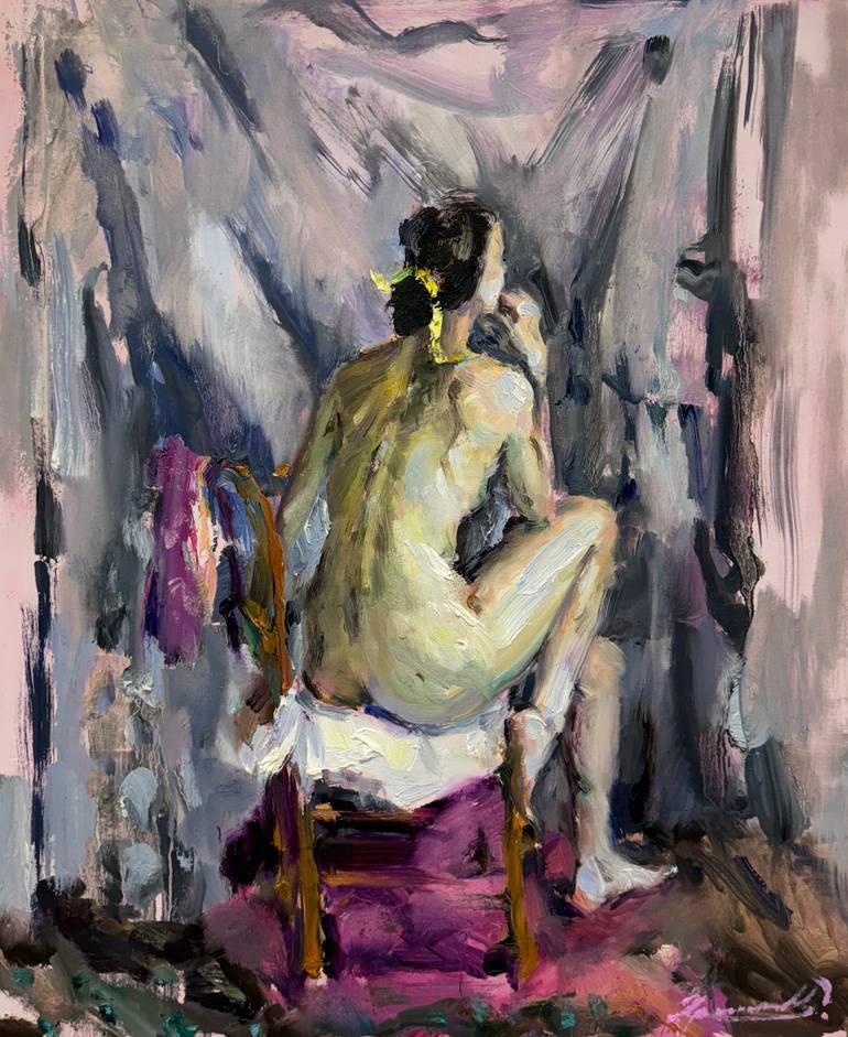 Original Conceptual Nude Painting by Mariana Krokhmalna