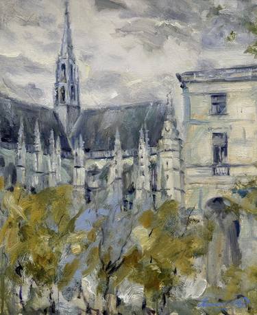 Contemporary landscape "Sainte-Croix Cathedral", oil thumb