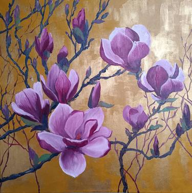 Original Art Deco Botanic Paintings by Anna Art