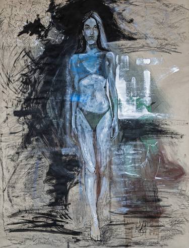 Original Expressionism Women Drawings by Matej Bednar