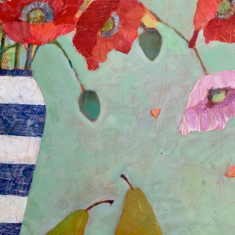 Original Abstract Expressionism Floral Painting by Sally Anne Fitter