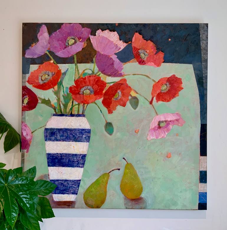 Original Abstract Expressionism Floral Painting by Sally Anne Fitter