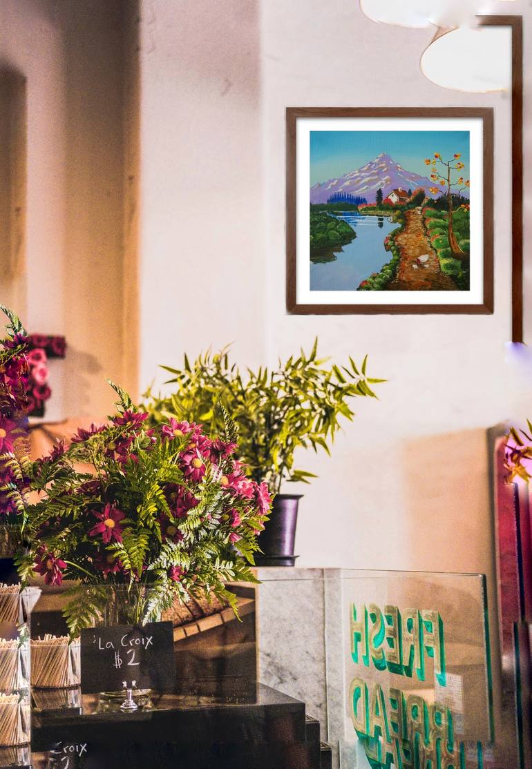 Original Art Deco Nature Painting by Shamsa Shabbir