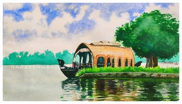 Original Art Deco Boat Paintings by Hareesh Haridasan