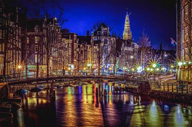 City Night Lights # 5 - Amsterdam Canal at Night - Limited Edition of 15 thumb