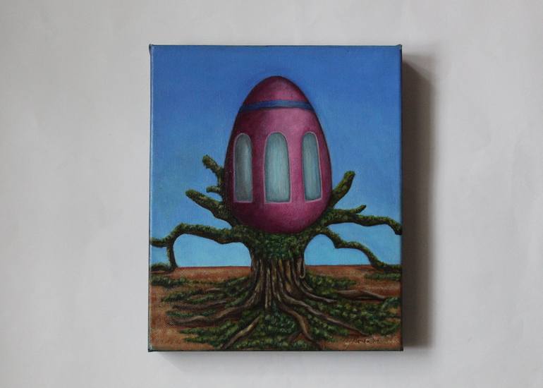 Original Surrealism Tree Painting by Monica Resendez