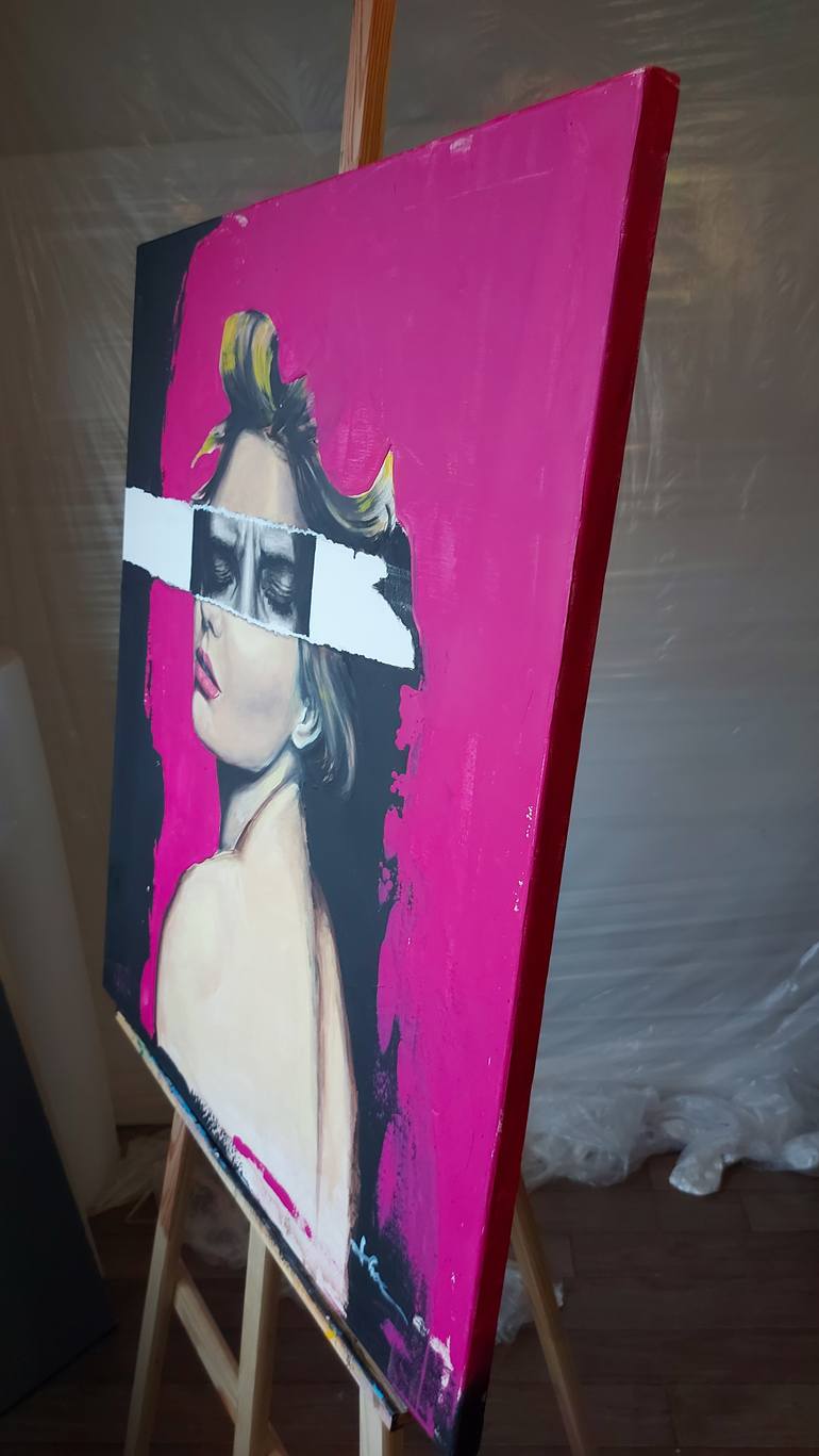 Original Abstract Portrait Painting by Silvia Ene
