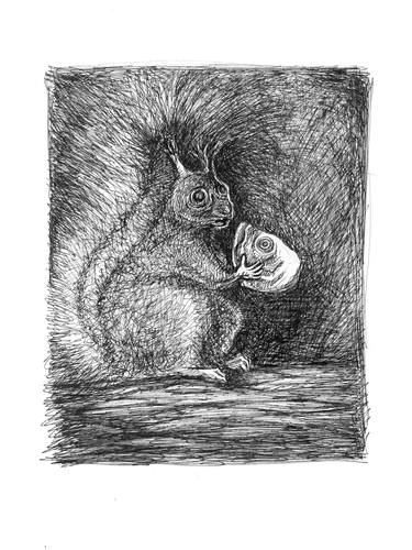 Print of Fine Art Animal Drawings by Mia Ricard