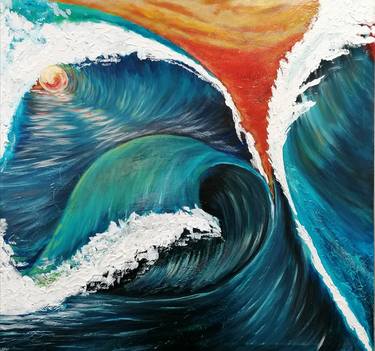 Original Abstract Seascape Paintings by Rudy Alexander Sanchez