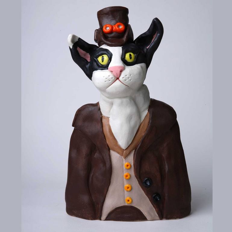 Original Cats Sculpture by Fiona Hodges