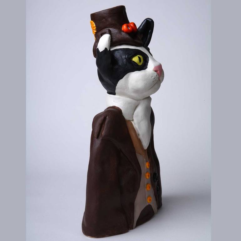 Original Contemporary Cats Sculpture by Fiona Hodges