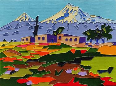 Village in the valley of Ararat - |Unique style of painting| thumb