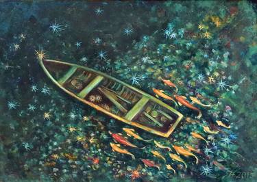 Print of Fine Art Boat Paintings by Yakorieva Natalia