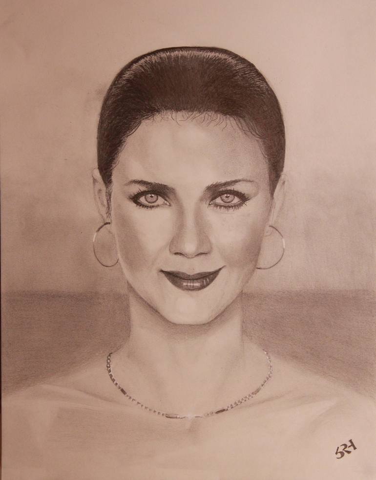 Lynda Carter Drawing By Stan Huddleston Saatchi Art 