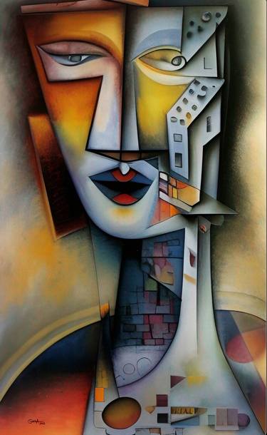 Original Cubism Abstract Paintings by Alexandr GerA