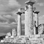Ancient columns of temple of Aphaea by Mario Vengas