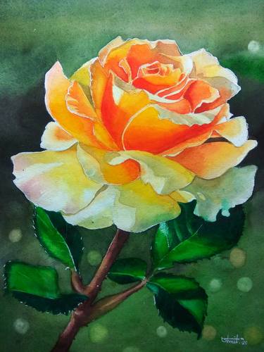 Original Realism Floral Painting by Amit Baidya