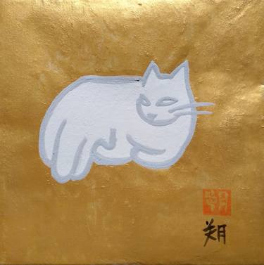 Print of Minimalism Cats Drawings by Saku Kuronashi