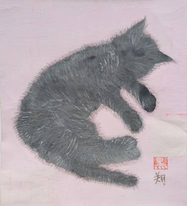 Original Minimalism Animal Paintings by Saku Kuronashi