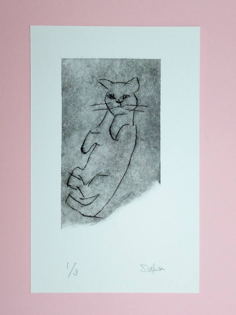 Original Minimalism Animal Printmaking by Saku Kuronashi