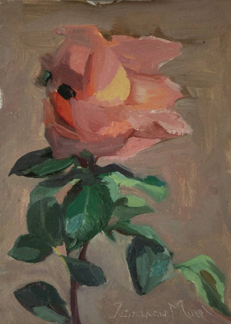 Original Floral Painting by Mirel-Valentin Ionascu