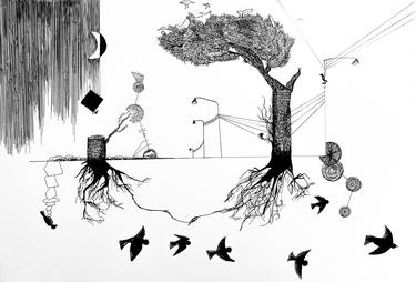 Print of Tree Drawings by Einat Moglad