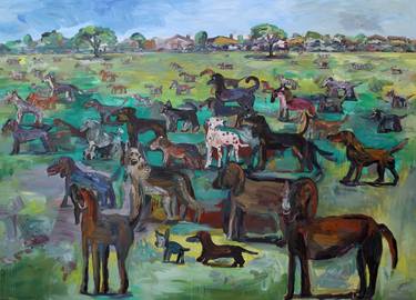 Original Folk Dogs Paintings by John Kilduff