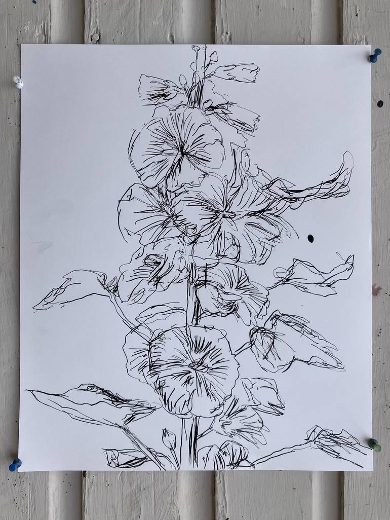 Original Floral Drawing by John Kilduff
