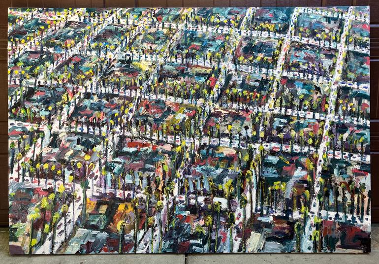 Original Abstract Cities Painting by John Kilduff