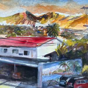 Morning view of  Santa Barbara from Motel 6