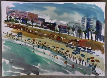 Print of Impressionism Beach Paintings by John Kilduff