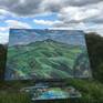 This large painting was painted in plein air (painted on location) in Oakland,California. The view is of Mount Diablo, which is the largest mountain in the East Bay (San Fransisco Bay).Painting is full of thick, bold, colorful brushstrokes.