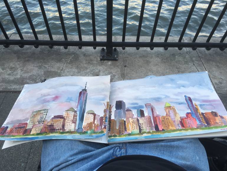 Original Impressionism Cities Painting by John Kilduff