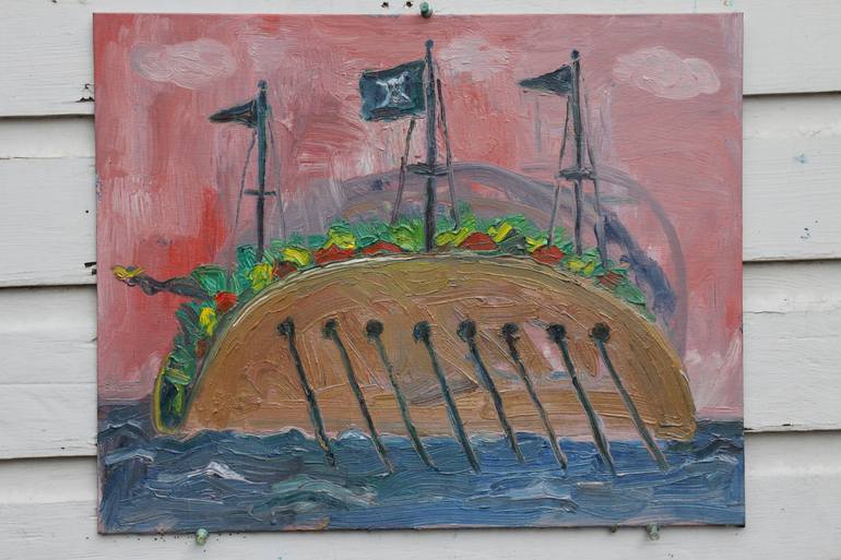 Original Surrealism Yacht Painting by John Kilduff