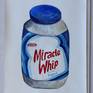 Still life of a jar of Miracle Whip. Watercolor on Arches cold pressed 140 lb watercolor paper.