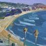 Plein air painting of Broad Beach in Malibu, California.
