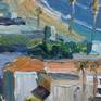 Plein air painting of Broad Beach in Malibu, California.